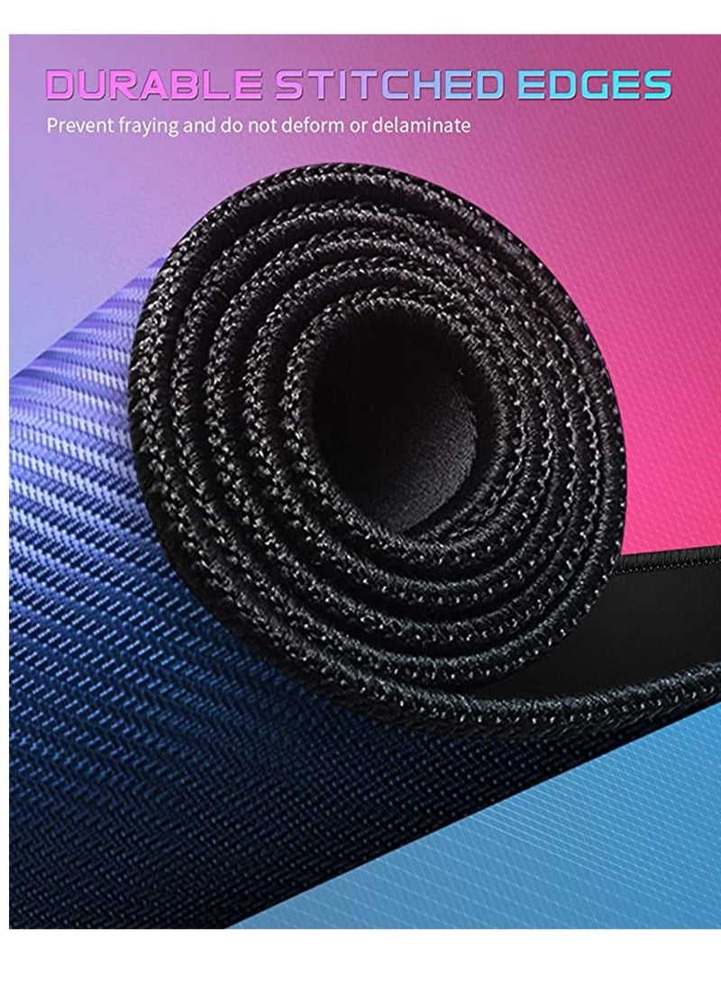 كابتن تيك لوحة ماوس الألعاب ، لوحة ماوس كبيرة ممتدة مع قماش منسوج دقيق للغاية ، لوحة لوحة مفاتيح مقاومة للماء مع حواف مخيطة ، قاعدة مانعة للانزلاق ، 31.5 × 11.8 بوصة ، أسود - Image 4