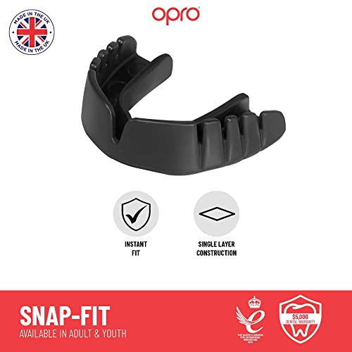OPRO Snap-Fit Instant Level Mouth Guard – Quick Protection Mouthguard for Lacrosse, jiu Jitsu, Rugby, MMA, Boxing, Wrestling, and Football Mouthpiece – Includes Mouth Guard Case (Adult, Clear) - Image 4