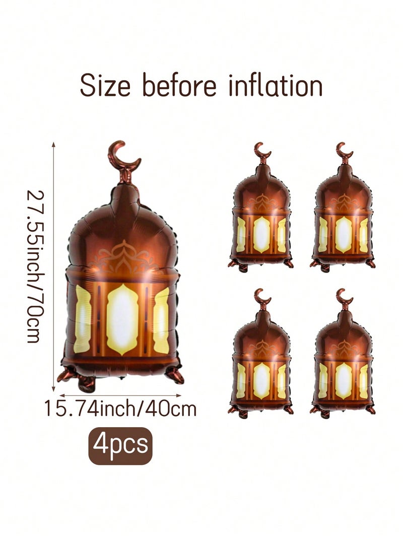 زينه رمضان بالونات بتصميم فوانيس رمضانية للتعليق وتزيين الجدران عدد 4 قطع – زينه رمضان للمنازل و الحفلات - Image 4
