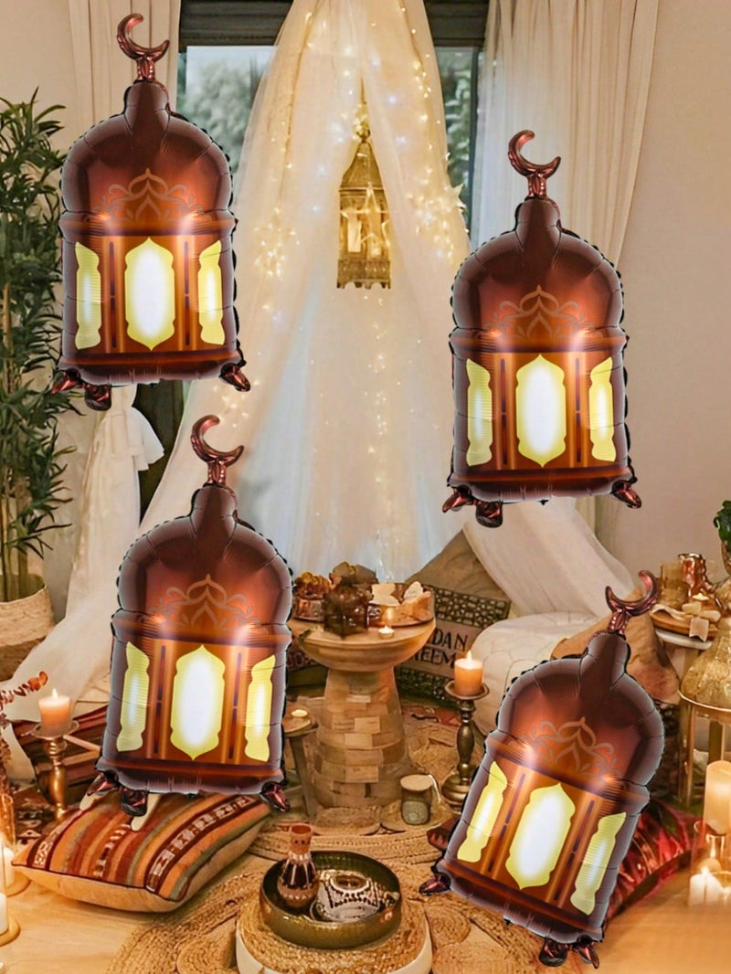 زينه رمضان بالونات بتصميم فوانيس رمضانية للتعليق وتزيين الجدران عدد 4 قطع – زينه رمضان للمنازل و الحفلات - Image 2