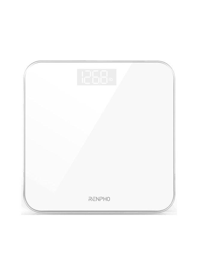 RENPHO - ميزان الحمام الرقمي RENPHO عالي الدقة لقياس وزن الجسم مع شاشة LED مضاءة بتصميم زاوية مستديرة 400 رطل، أبيض - Core 1S - Image 1