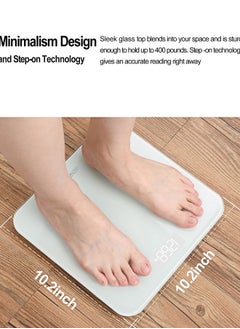 RENPHO RENPHO Digital Bathroom Scale Highly Accurate Body Weight Scale with Lighted LED Display Round Corner Design 400 lb,White - Core 1S  - Image 4