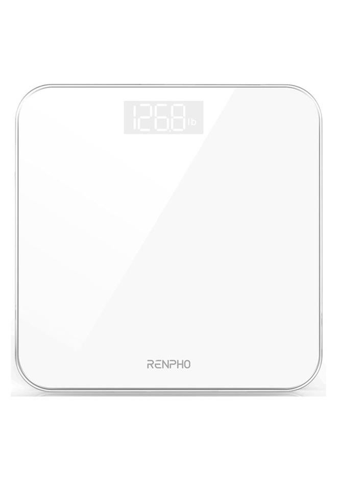RENPHO Digital Bathroom Scale Highly Accurate Body Weight Scale with Lighted LED Display Round Corner Design 400 lb,White - Core 1S - Image 1