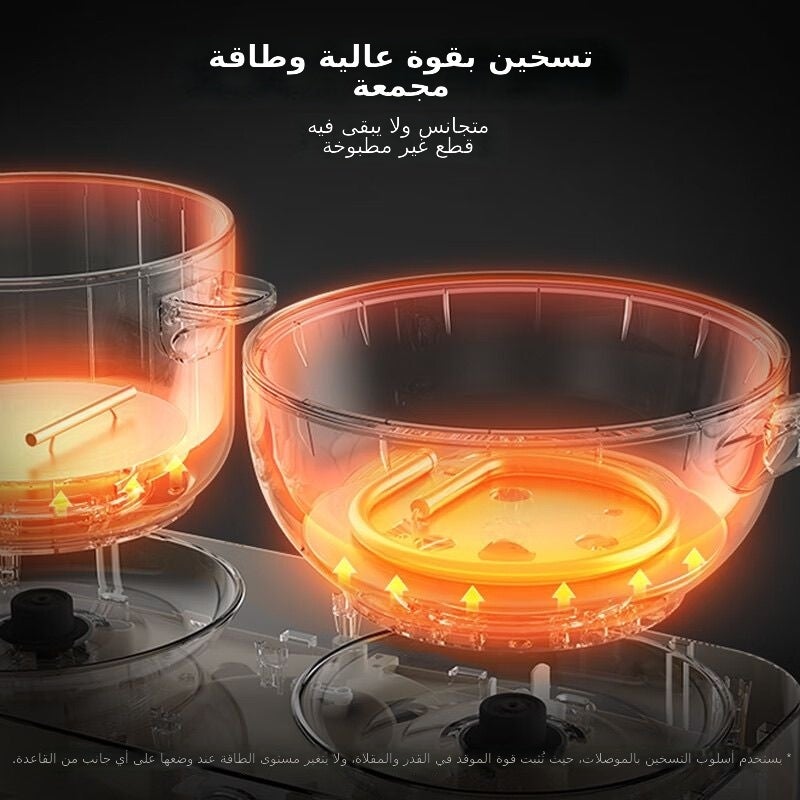 وعاء كهربائي ساخن مزدوج الشعلة من بير – متعدد الوظائف قابل للفصل للاستخدام في السكن الطلابي - Image 3