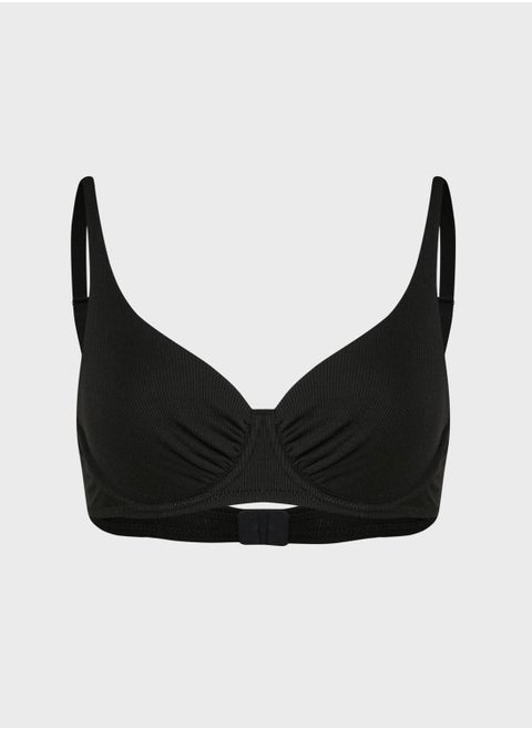 Organic Cotton Gathered Underwire Bra