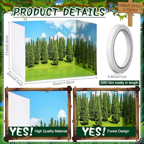 Trandraft 1 Pcs Diorama Kit Habitat Project Supplies with Double Sided Tapes Diorama Box for Display Dollhouse Room 118 x 87 x 83 Inch Jungle Style - Image 5