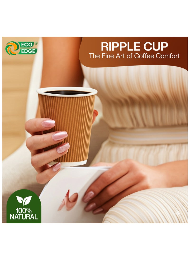EcoEdge EcoEdge 8 Oz Disposable Heavy-Duty Insulated Paper Cups (Pack of 100) | For Juice, Tea and Latte | Premium, Fancy | For Travel, Parties, Home, Offices, Events, Restaurants Daily Use | 100% Recyclable  - Image 5