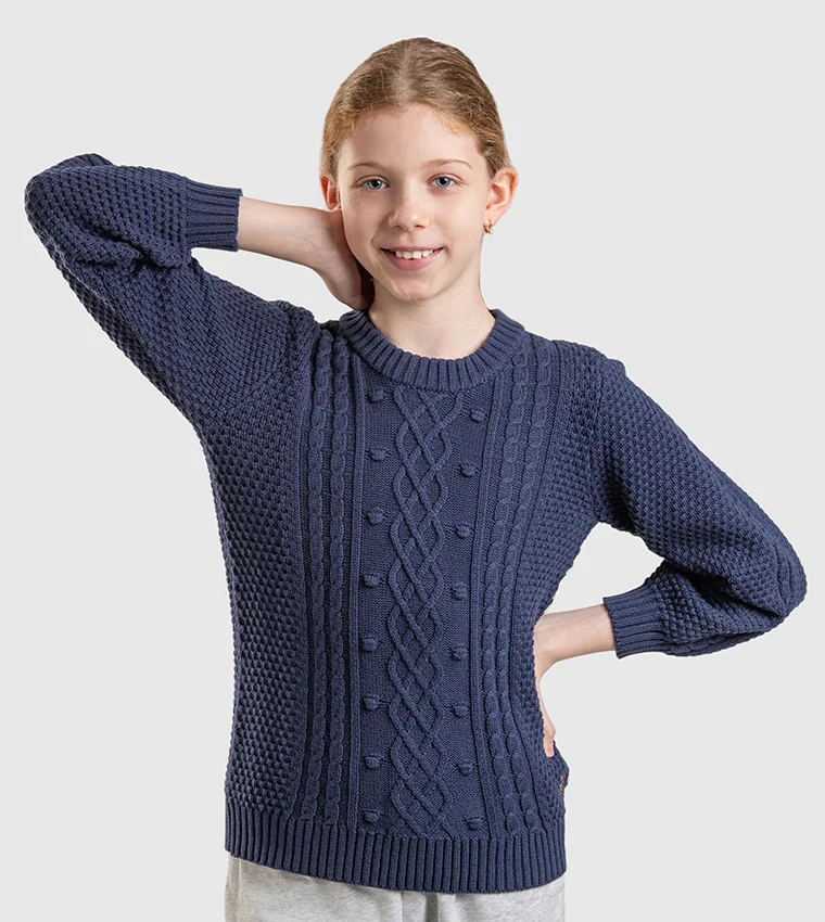 Cable Knit Crew Neck Sweater