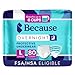Because Overnight Absorbency Pull Ups Adult Disposable Incontinence Underwear Extra Absorbent Nighttime Briefs for Men and Women White Large 80 Count 4 Packs of 20 - Image 1