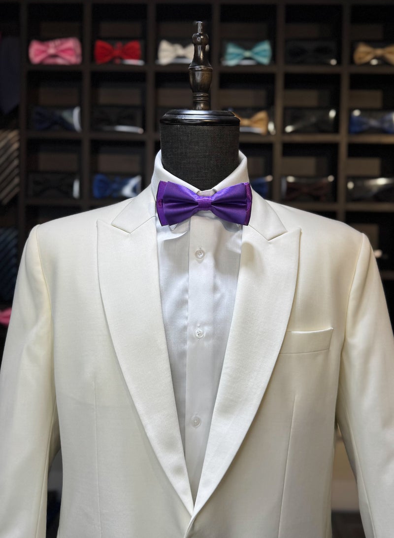 House Of Tailors رباط عنق ساتان بنفسجي ملكي - Image 3