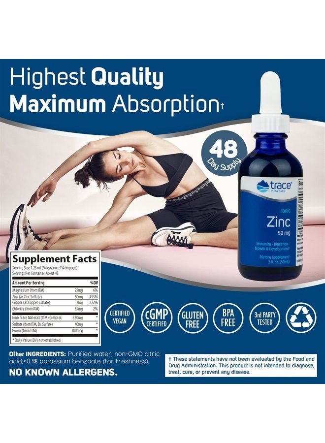 Trace Minerals Liquid Ionic Zinc | 50 mg Zinc with Magnesium | Supports Immune System, Digestion, Growth, & Development | For Kids and Adults | 45 servings, 2 fl oz (1 Pack) - Image 3