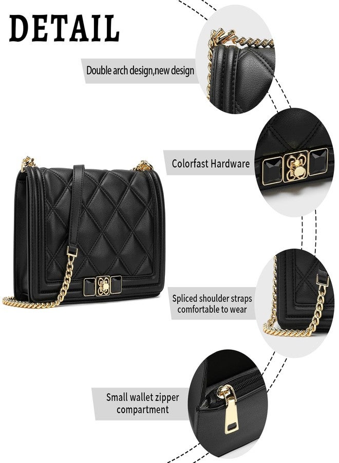 compuda Shoulder Bag for Women leather bag Purses and Handbags with Zipper Crossbody Bag black shoulder bag - Image 4