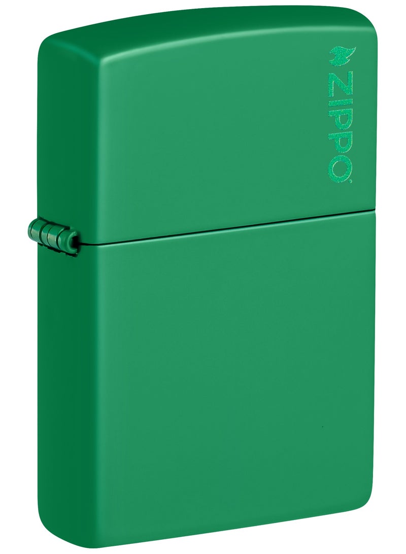 Zippo 48629Zl Classic Logo Grass Green Matte Windproof Lighter - Image 1