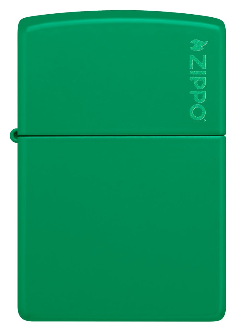 Zippo 48629Zl Classic Logo Grass Green Matte Windproof Lighter - Image 2