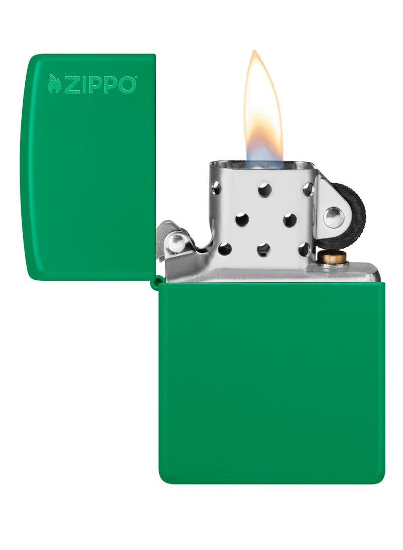 Zippo 48629Zl Classic Logo Grass Green Matte Windproof Lighter - Image 3