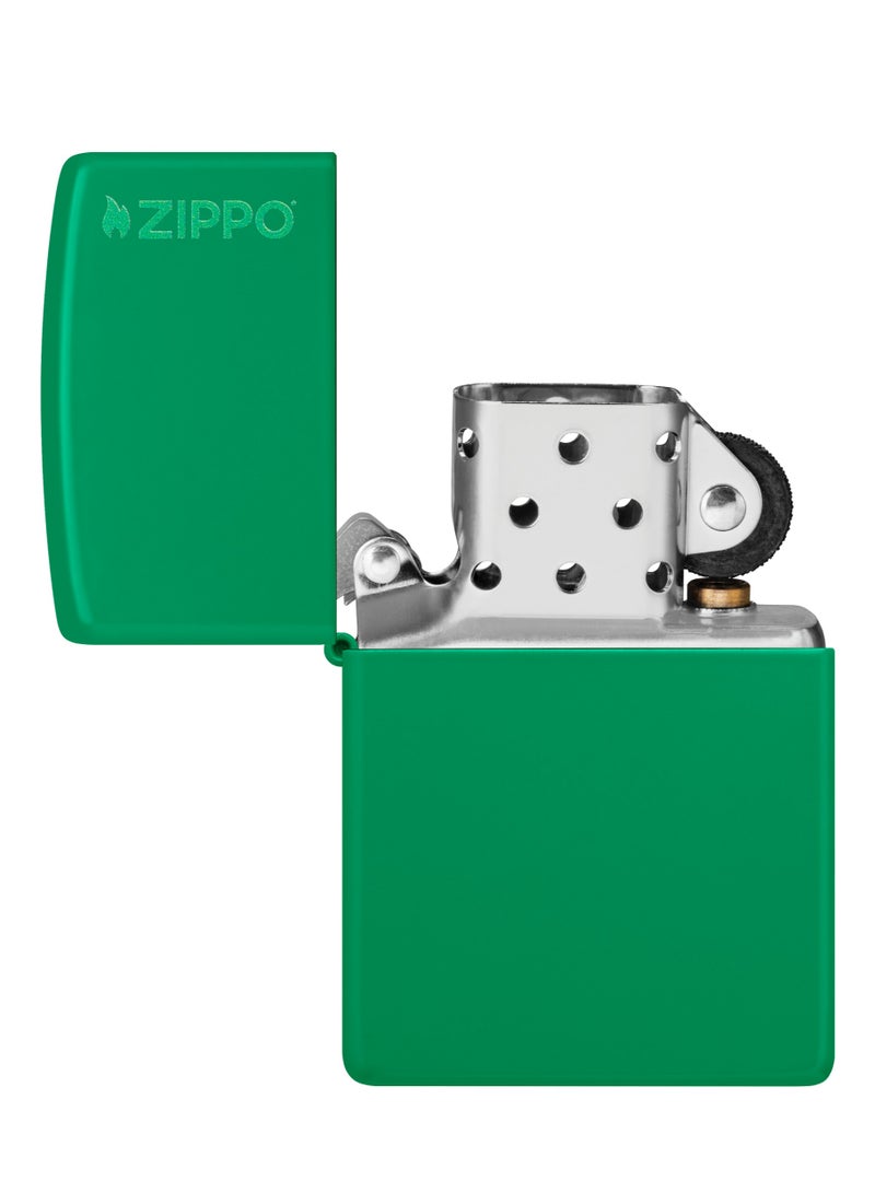 Zippo 48629Zl Classic Logo Grass Green Matte Windproof Lighter - Image 4