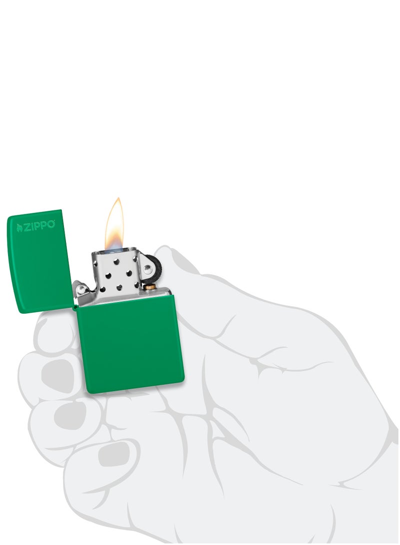 Zippo 48629Zl Classic Logo Grass Green Matte Windproof Lighter - Image 5