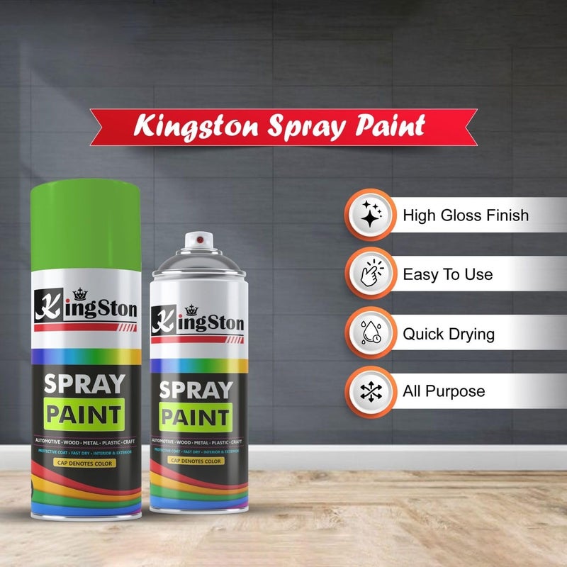 Kingston Acrylic Paint Spray Multi-Surface DIY Paint for Metal, Wood, Wall – 400ml Can - 1Pc (Grass Green) - Image 4