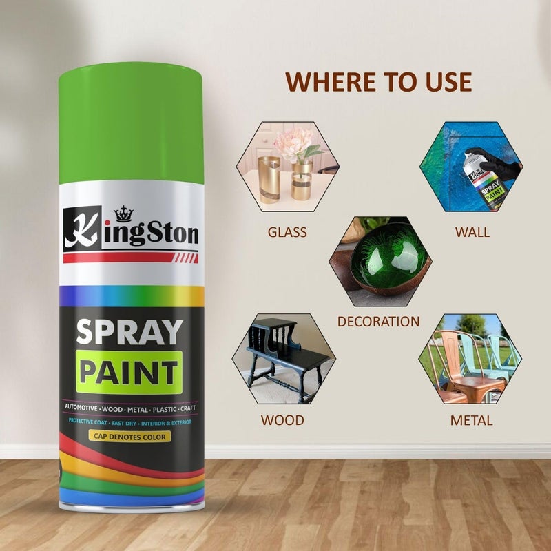 Kingston Acrylic Paint Spray Multi-Surface DIY Paint for Metal, Wood, Wall – 400ml Can - 1Pc (Grass Green) - Image 3
