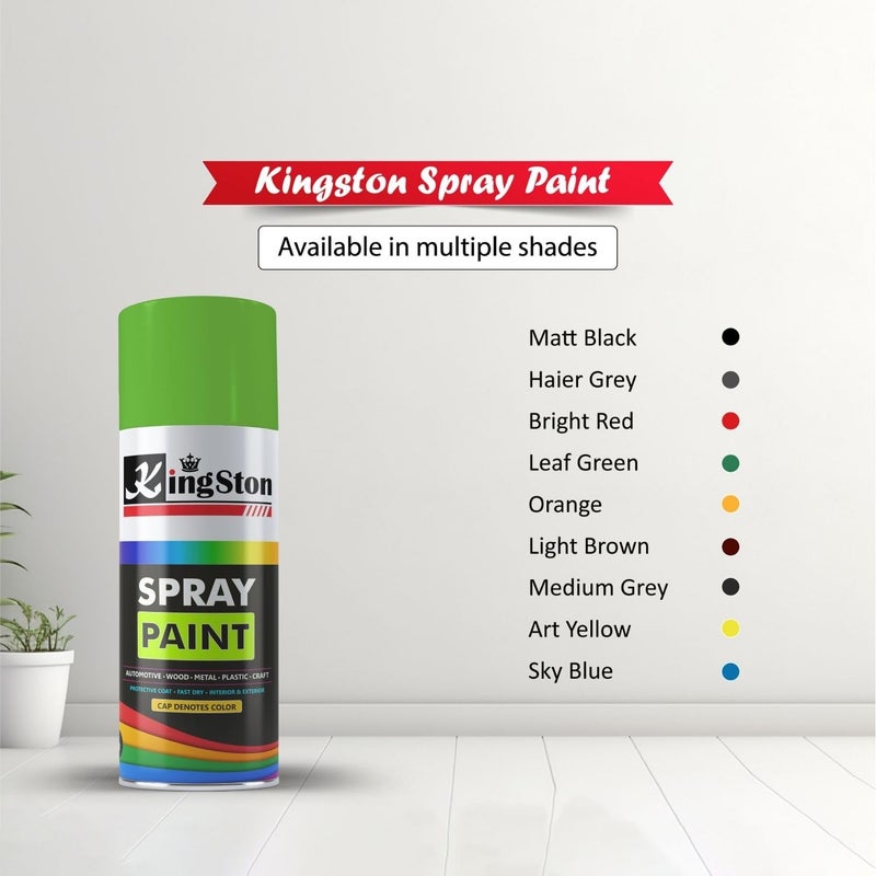 Kingston Acrylic Paint Spray Multi-Surface DIY Paint for Metal, Wood, Wall – 400ml Can - 1Pc (Grass Green) - Image 2