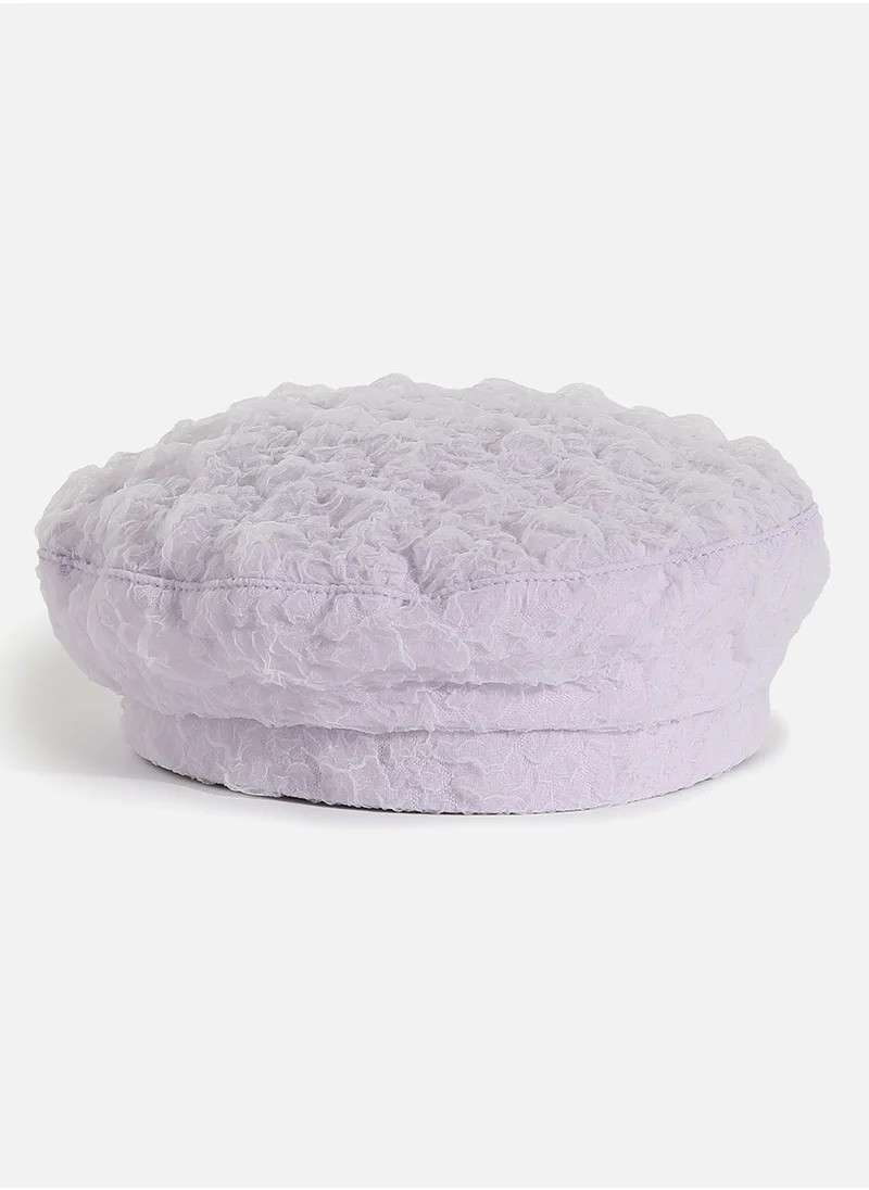 صوص هاوت White Textured Beret Hat