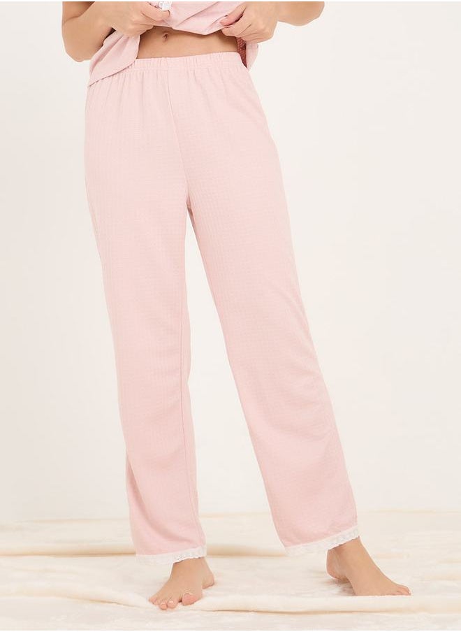 Styli - Textured Ruffle Contrast Edge Shirt & Pyjama Set - Image 1