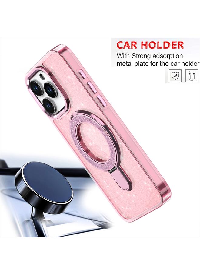 S-TOP Case For iPhone 16 Plus Glitter Ring Holder MagSafe Phone Case - Image 5