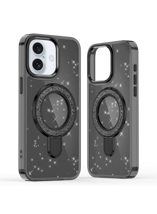 S-TOP Case For iPhone 16 Plus Glitter Ring Holder MagSafe Phone Case - Image 1