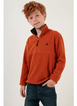 Lela Soft Textured Zippered Stand Collar Winter Fleece Unisex Children's Fleece 5905002  - Image 1