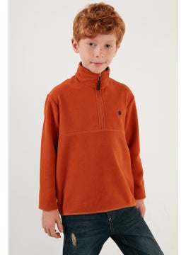 Lela Soft Textured Zippered Stand Collar Winter Fleece Unisex Children's Fleece 5905002  - Image 2