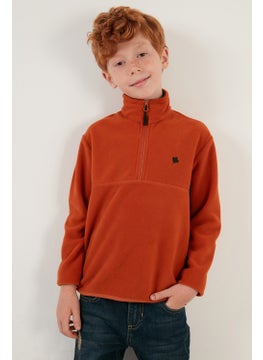 Lela Soft Textured Zippered Stand Collar Winter Fleece Unisex Children's Fleece 5905002  - Image 4