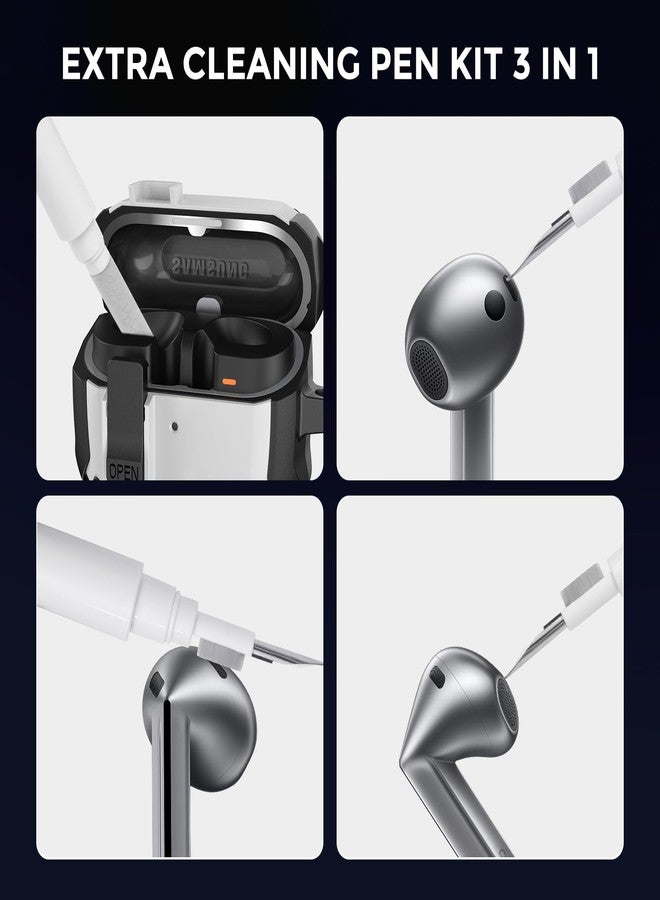 AhaStyle Case for Samsung Galaxy Buds3 / Galaxy Buds3 Pro (2024) / Galaxy Buds 3 FE (2025) with Secure Lock Clip Shockproof Full Protective Skin Cover with Cleaner Kit for Samsung Galaxy Buds3 Series - Image 5