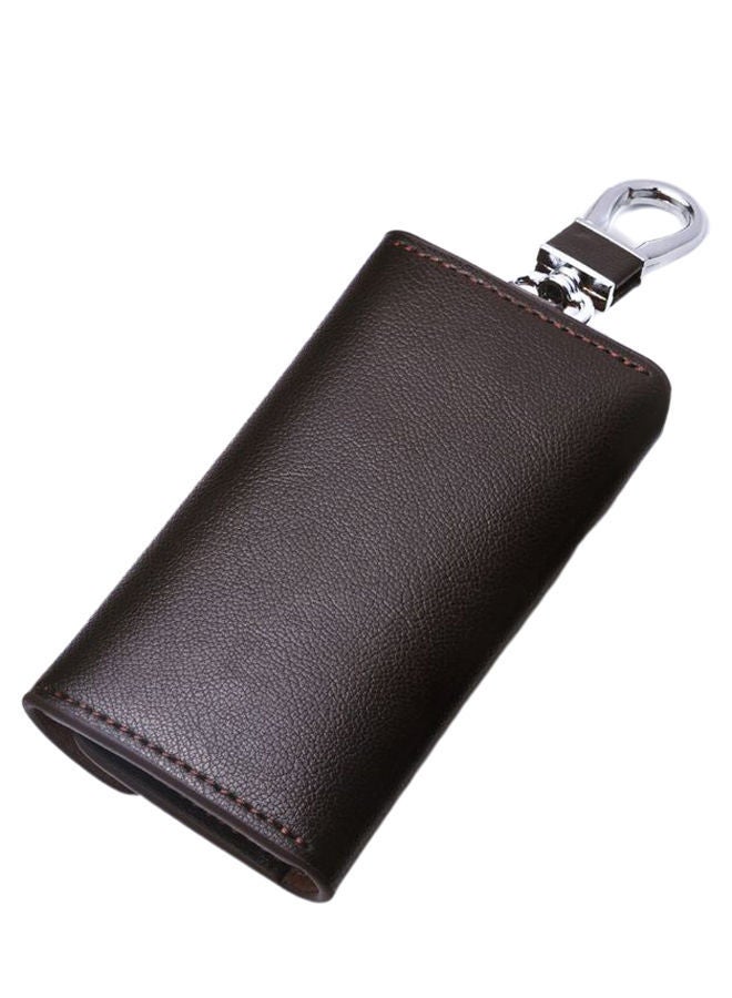 NIBEMINENT 2-Fold Portable Key Ring Attached Casual Wallet Coffee  - Image 2