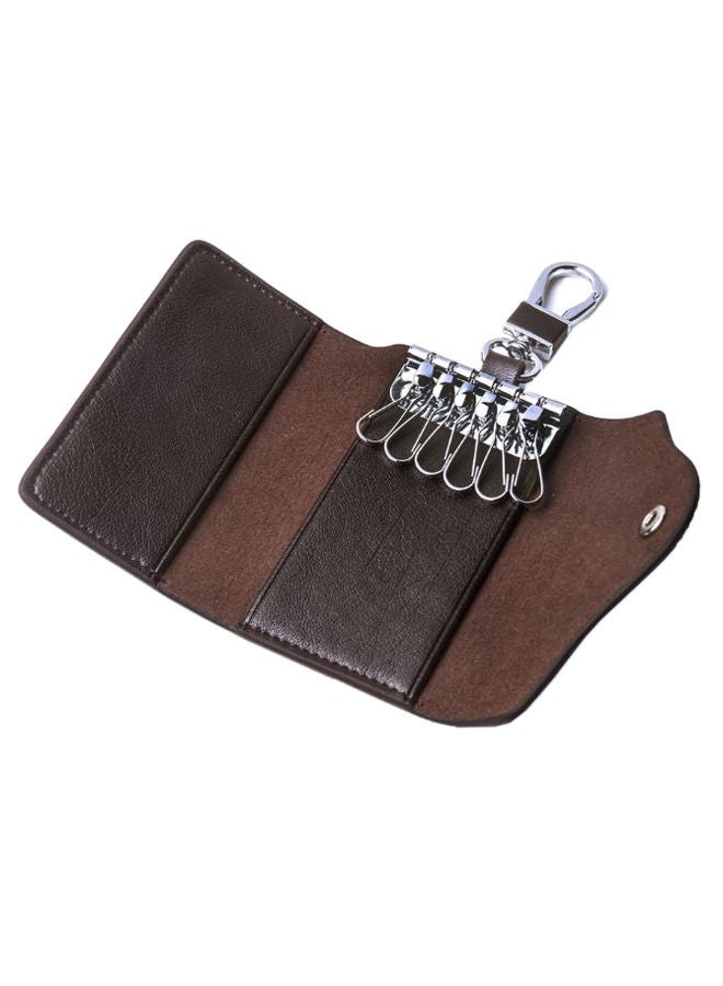 NIBEMINENT 2-Fold Portable Key Ring Attached Casual Wallet Coffee  - Image 3