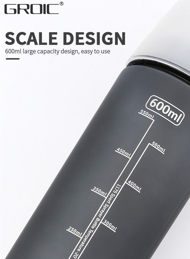 GROIC 600ml Outdoor Spray Water Bottle Portable Cooling Sport Spray Mist Squeeze Bottle for Sport Outdoor Activities,Water Bottle with Capacity Marker - Image 4