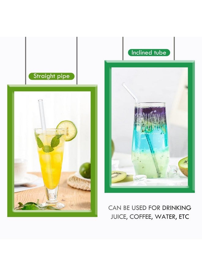 Panleding 20 Pack Reusable Glass Straws and Brushes, Size 10''x10MM and 8.5''x10MM Each Including 4 Straight and 4 Bent, Clear Glass Drinking Straw with 4 Cleaning Brushes Perfect for Juice, Smoothies, Cocktail - Image 4