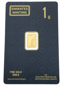 EMIRATES MINTING Emirates Minting 1 Gram Burj Al Arab Gold Bar 999.9 Purity  - Image 1