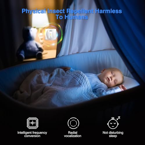 Haycone 2024 Upgraded Ultrasonic Repeller & Insect Indoor Repeller,Ultrasonic and Repellent for Roach,Rodent,Mouse,Bugs,Mosquito,Mice,Spider,Ant,3 Mode Switching,6 Packs - Image 3
