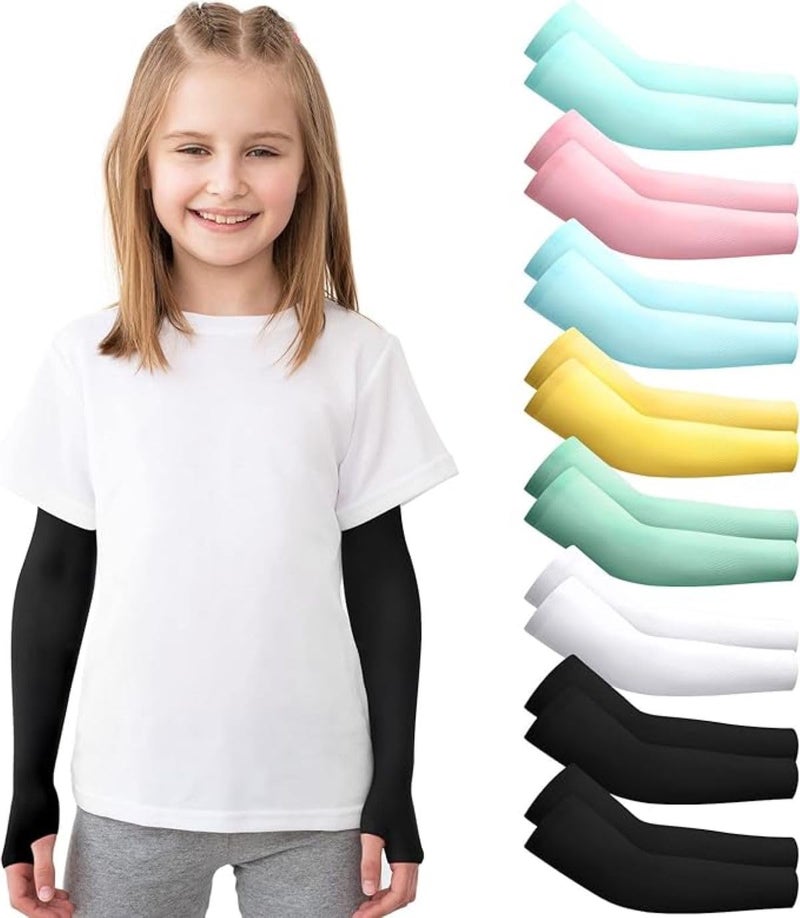 INFISPACE Kids Arm Sleeves for Girls| Cool Summer Sports Bracelet| Protection from Sun & Dust (Age: 8 to 16 Years) (Random Colors) - Image 1
