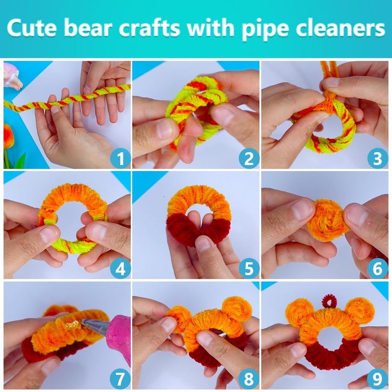 IOOLEEM Iooleem 500pcs Multi-Colored Pipe Cleaners, Chenille Stems, Pipe Cleaners for Crafts, Pipe Cleaner Crafts, Art and Craft Supplies.  - Image 4