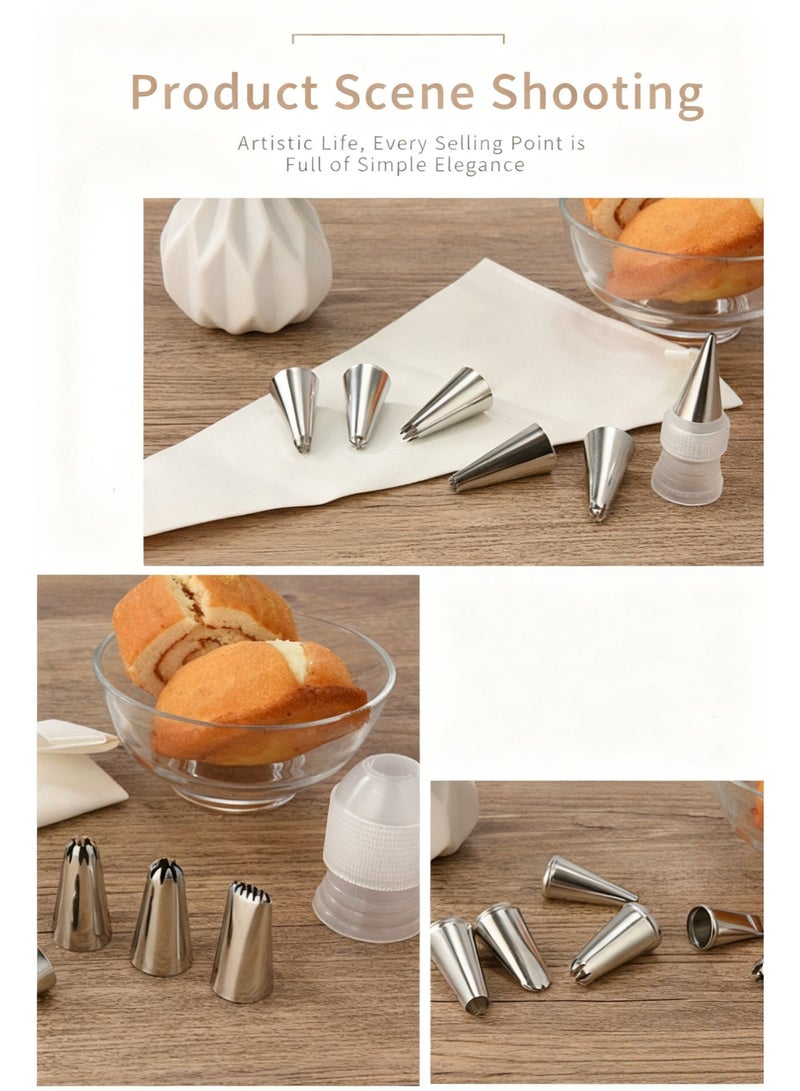 باراكا تتضمن هذه المجموعة القابلة لإعادة الاستخدام، والمكونة من ثماني قطع لتزيين الكيك، كيس تزيين واحد، وستة رؤوس تزيين من الفولاذ المقاوم للصدأ، ومحول واحد. إنها مجموعة خبز بسيطة ومريحة مناسبة لصنع البسكويت والكيك. - Image 5