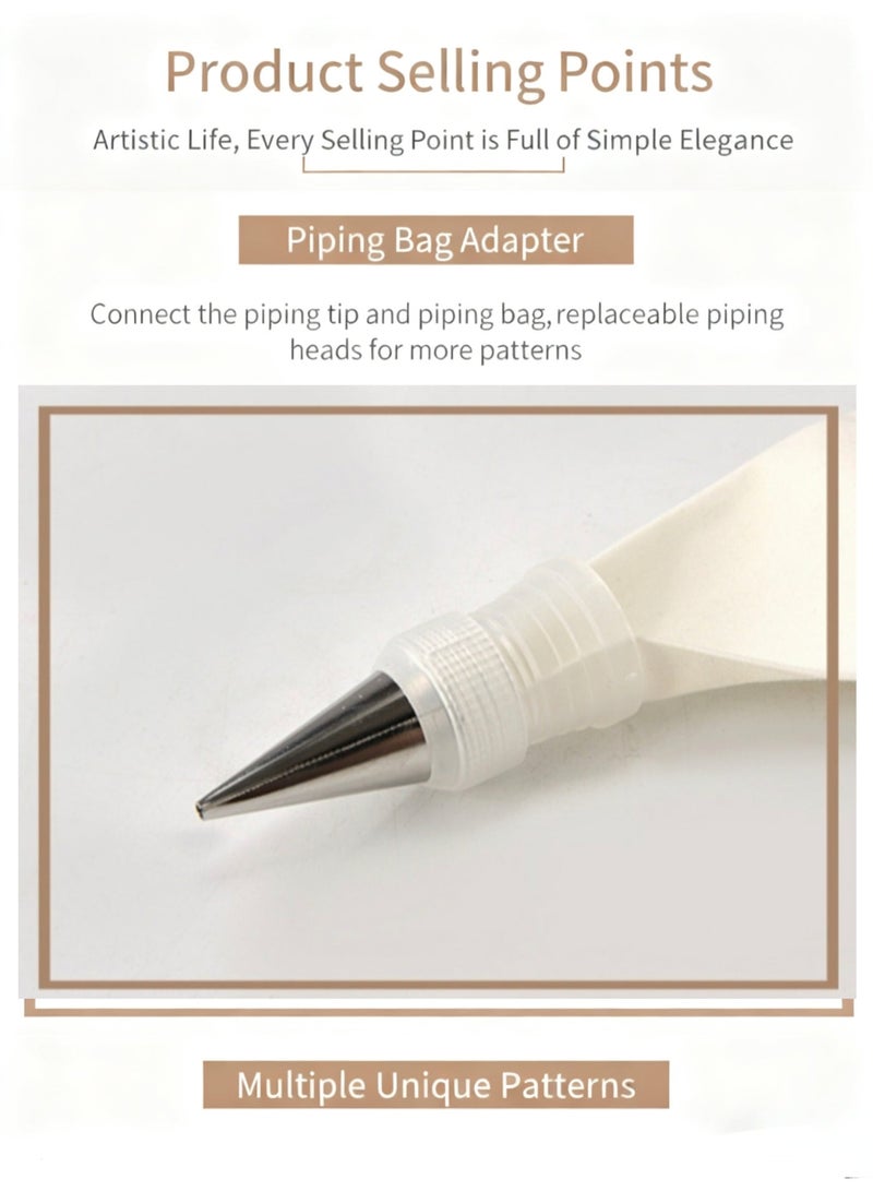 باراكا تتضمن هذه المجموعة القابلة لإعادة الاستخدام، والمكونة من ثماني قطع لتزيين الكيك، كيس تزيين واحد، وستة رؤوس تزيين من الفولاذ المقاوم للصدأ، ومحول واحد. إنها مجموعة خبز بسيطة ومريحة مناسبة لصنع البسكويت والكيك. - Image 3