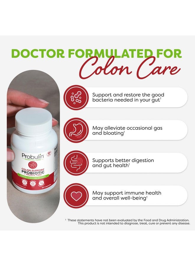 Probulin مكمل بروبيولين لدعم القولون، بروبيوتيك يومي، صحة الجهاز الهضمي والمناعة، كبسولات بروبيوتيك للرجال والنساء، 20 مليار وحدة تشكيل مستعمرة، نباتي، زجاجة تحتوي على 60 كبسولة - Image 4