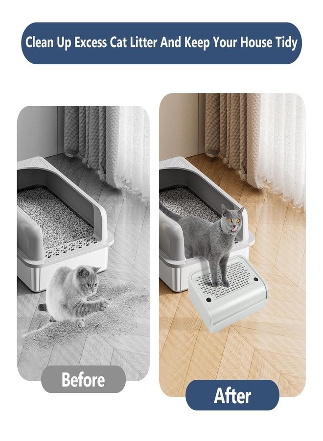 Lanstics Litter Box Step, Litter Box Ramp Grey Catcher with Filter Function Cat Steps for Litter Boxes Anti-Tracking & Easy to Clean, Ideal for Kitten & Elderly Cats (12" x8") - Image 5