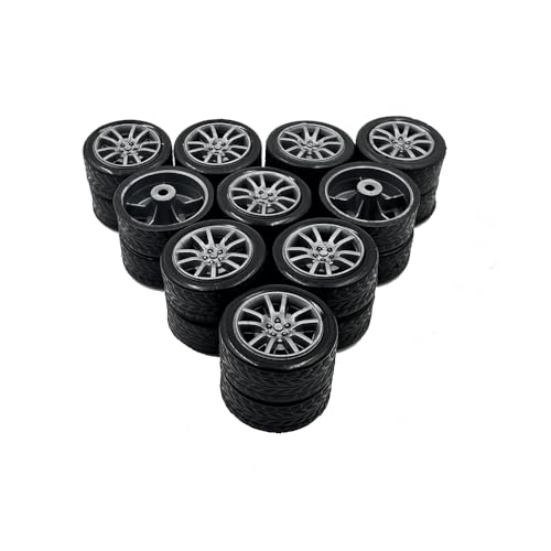 URIMPAVIDO 20PCS Small Toy Car Wheel 18mm Model Car Mini Rubber Tire Wheels with 10PCS Shaft Round Rod Axles for DIY Model Toy RC Car Truck Robot Building Accessories (Silver 2x18mm) - Image 5