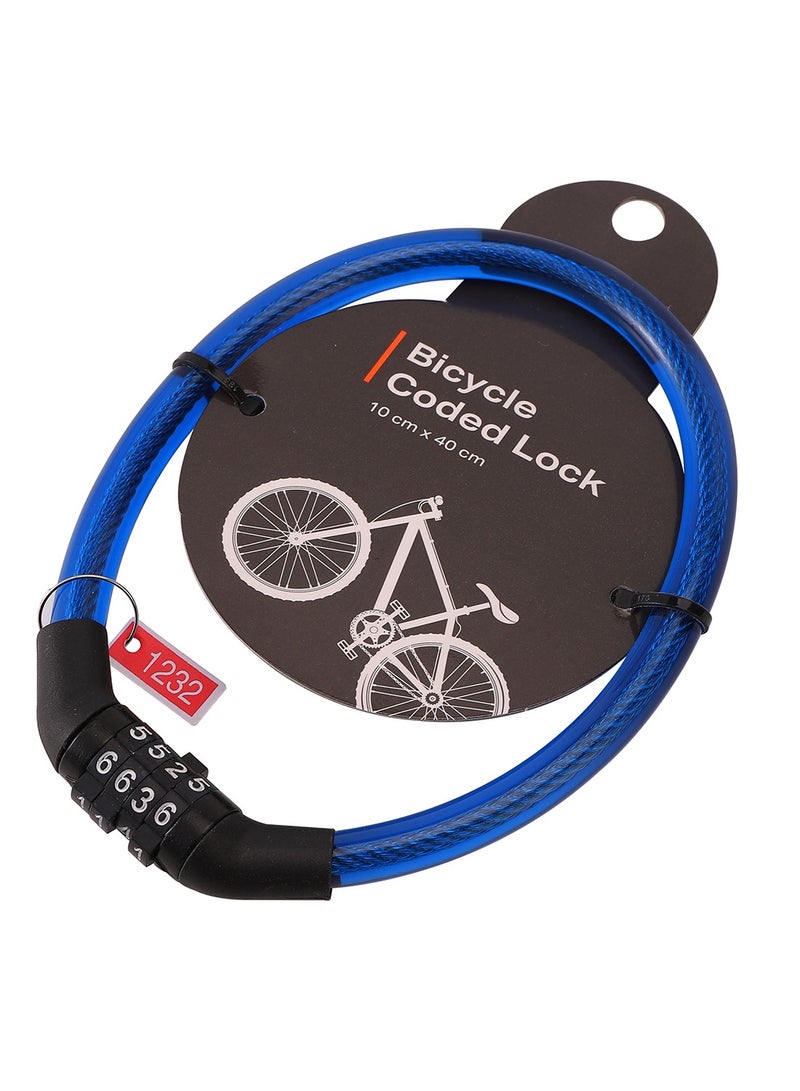 Bicycle Coded Lock - 10x40cm - with 4-Digit Combination and Flexible Cable Design - Ideal for Bikes, Gates, Strollers, Toolboxes, and Light Outdoor Security - Image 1