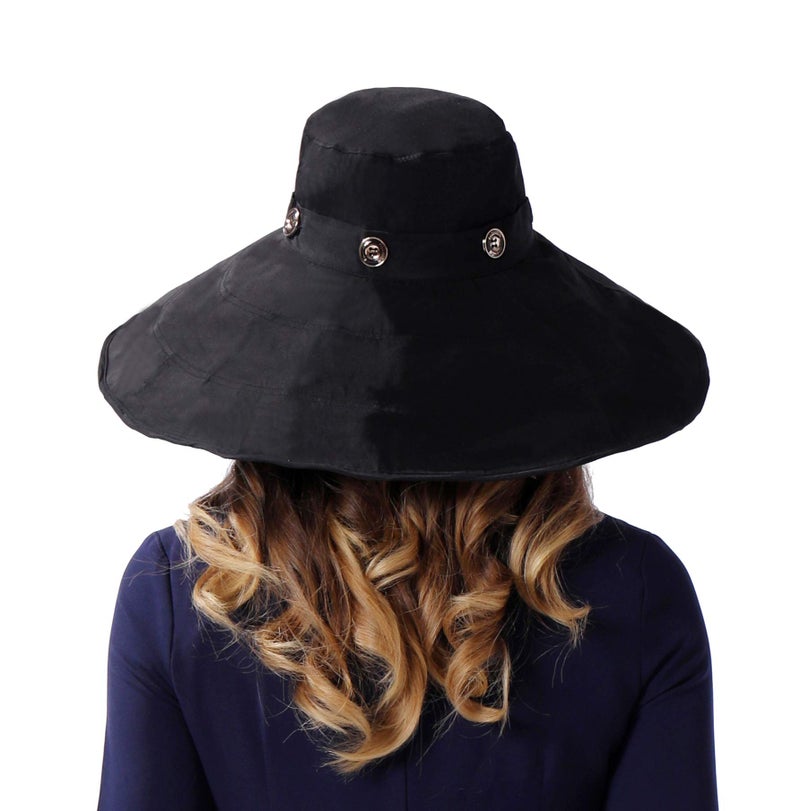 iHomey Packable Extra Large Brim Floppy Sun Hat Reversible UPF 50+ Beach Sun Bucket Hat - Image 4