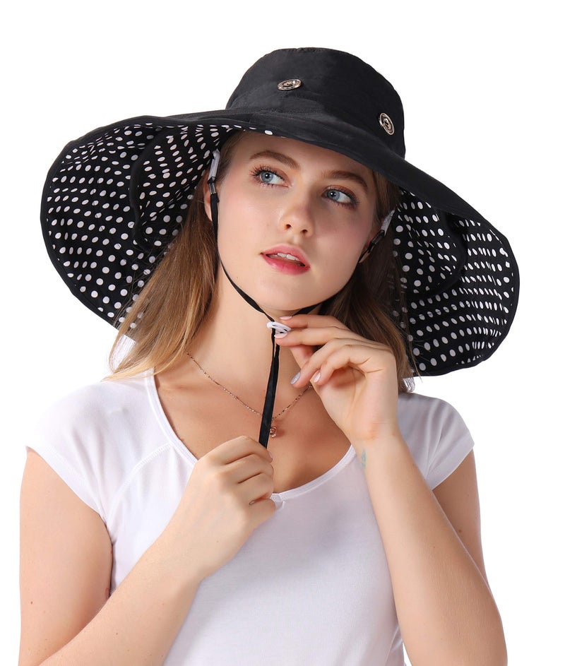 iHomey Packable Extra Large Brim Floppy Sun Hat Reversible UPF 50+ Beach Sun Bucket Hat - Image 1