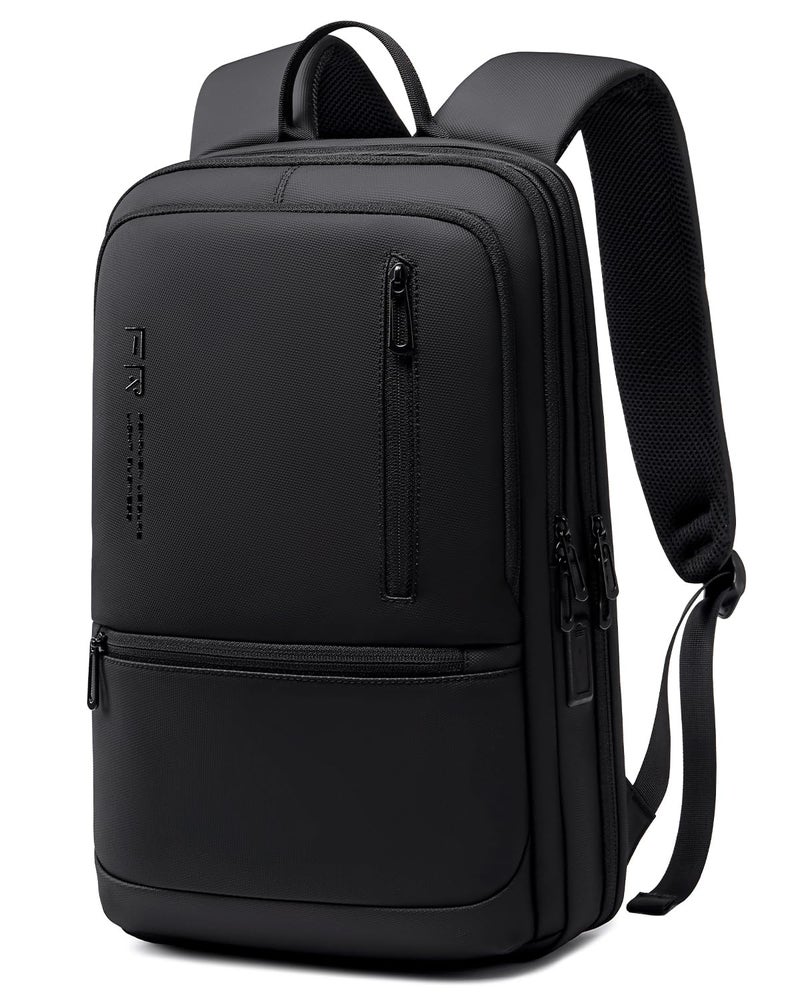 Fenree.geer Slim Laptop Backpack for Men, Lightweight Backpack with USB Charging Port,Water Resistant 15.6 Inch Laptop Bag - Black - Image 1