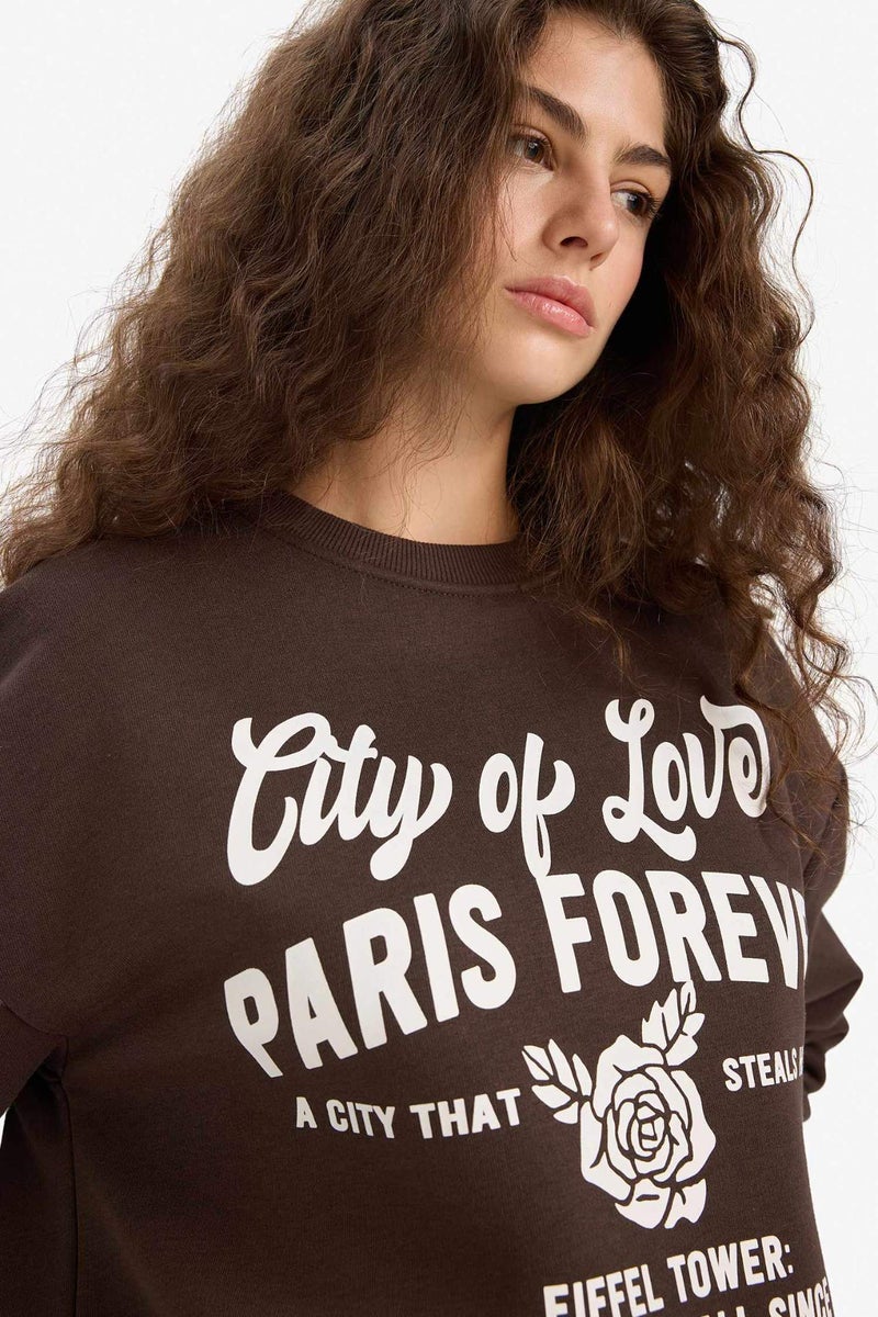 DeFacto Regular Fit Printed Long Sleeve Sweatshirt - Image 4